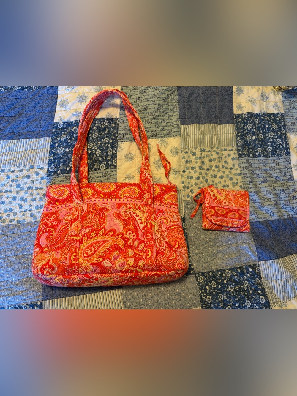 Vera Bradley Sherbet Mini Tote & Matching Wallet Set